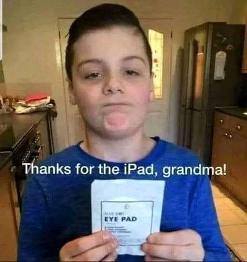 Thanks for the iPad, brandma""