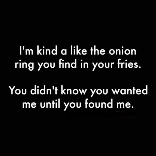 I'm kind a like the onion ring you find in your fries""