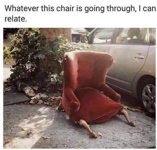 Whatever this chair is going through""