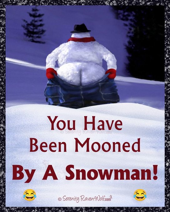 You have been mooned by a snowman""